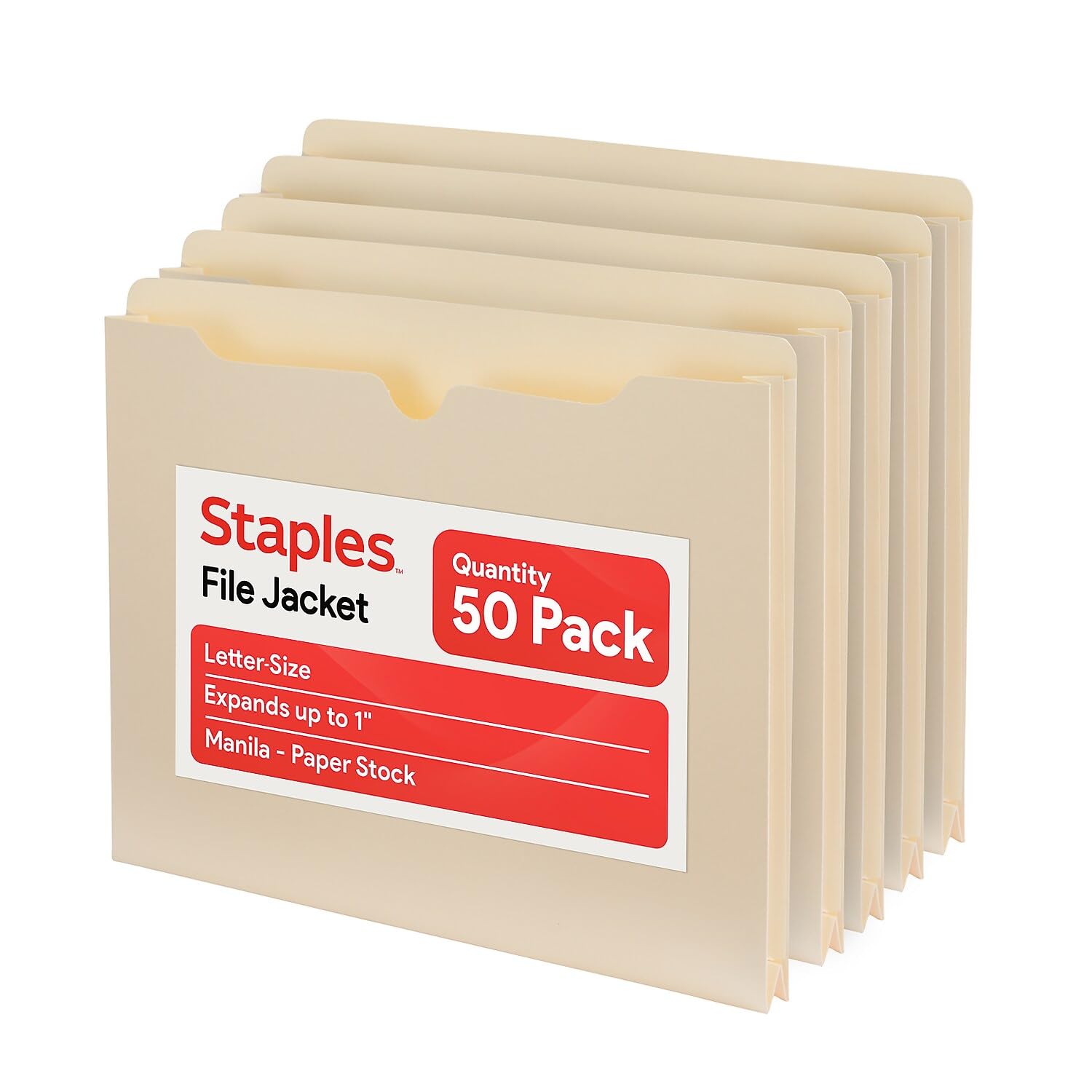 Amazon.com : Staples File Jackets, Letter Size, 1‑Inch Expansion